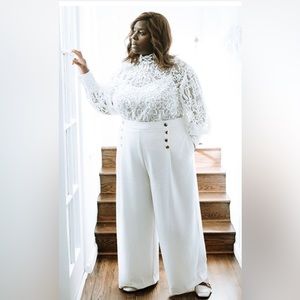 Eloquii Retta white lace blouse